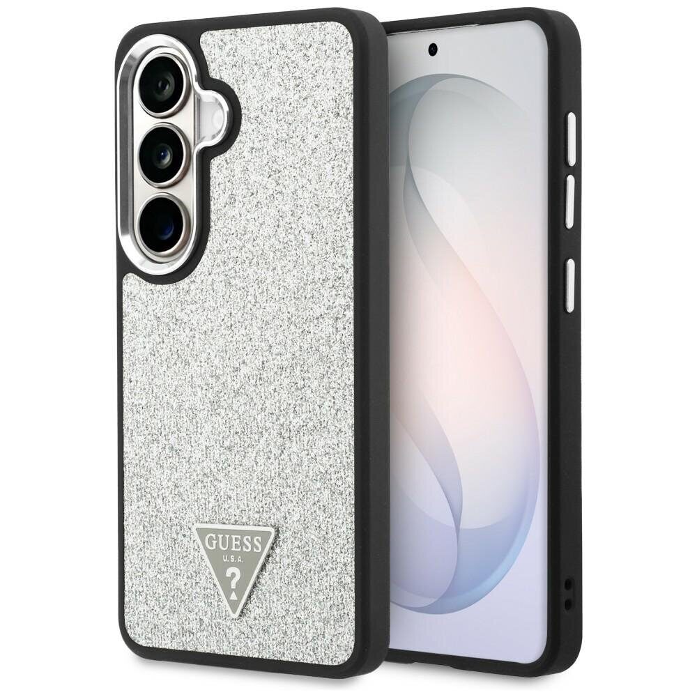 Guess case Fixed Glitter Triangle MagSafe for Samsung Galaxy S26 silver