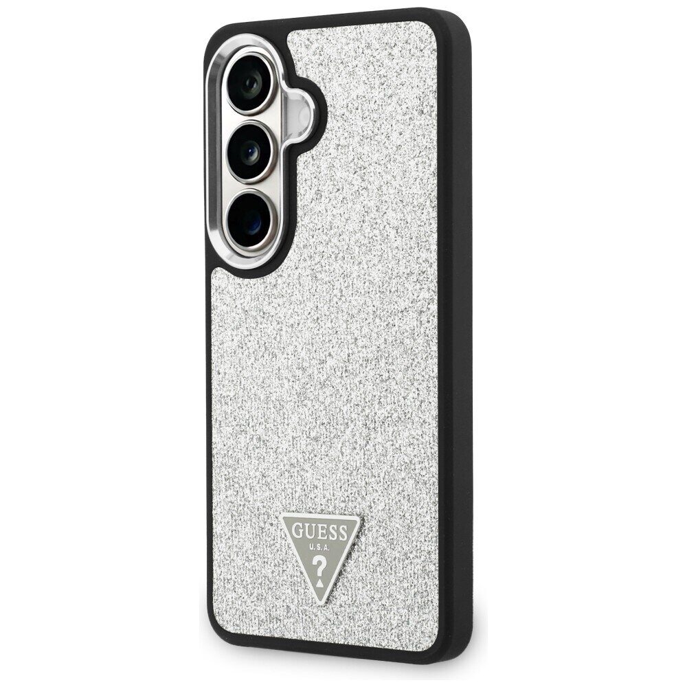 Guess case Fixed Glitter Triangle MagSafe for Samsung Galaxy S26 silver - imagine 2