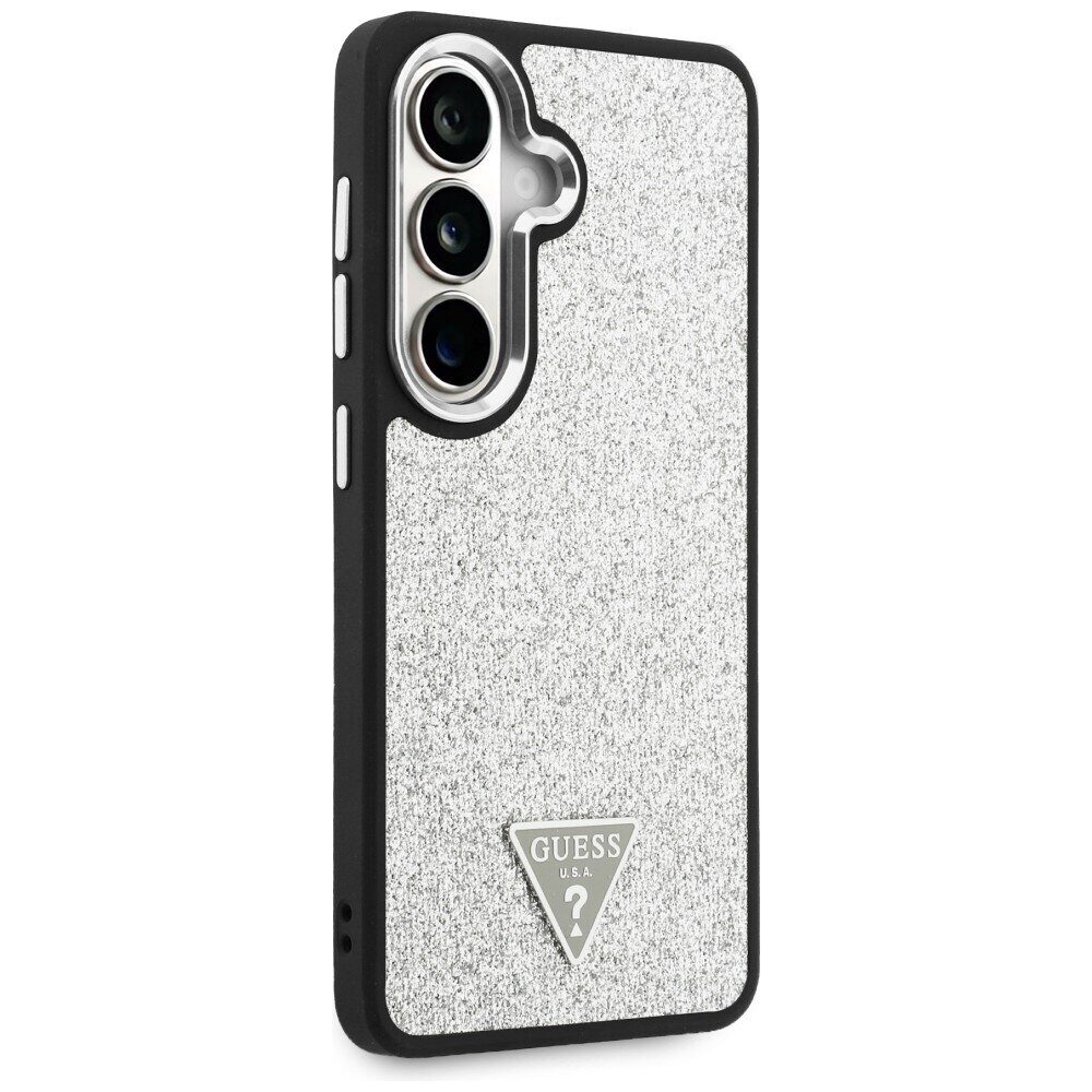 Guess case Fixed Glitter Triangle MagSafe for Samsung Galaxy S26 silver - imagine 4