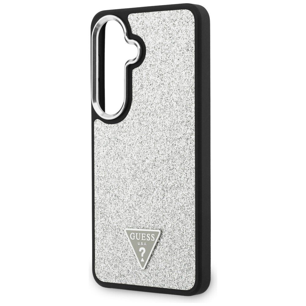 Guess case Fixed Glitter Triangle MagSafe for Samsung Galaxy S26 silver - imagine 6