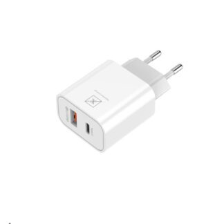 Charger Mains MX ALFA 20W PD+QC, USB-A+C white TTT