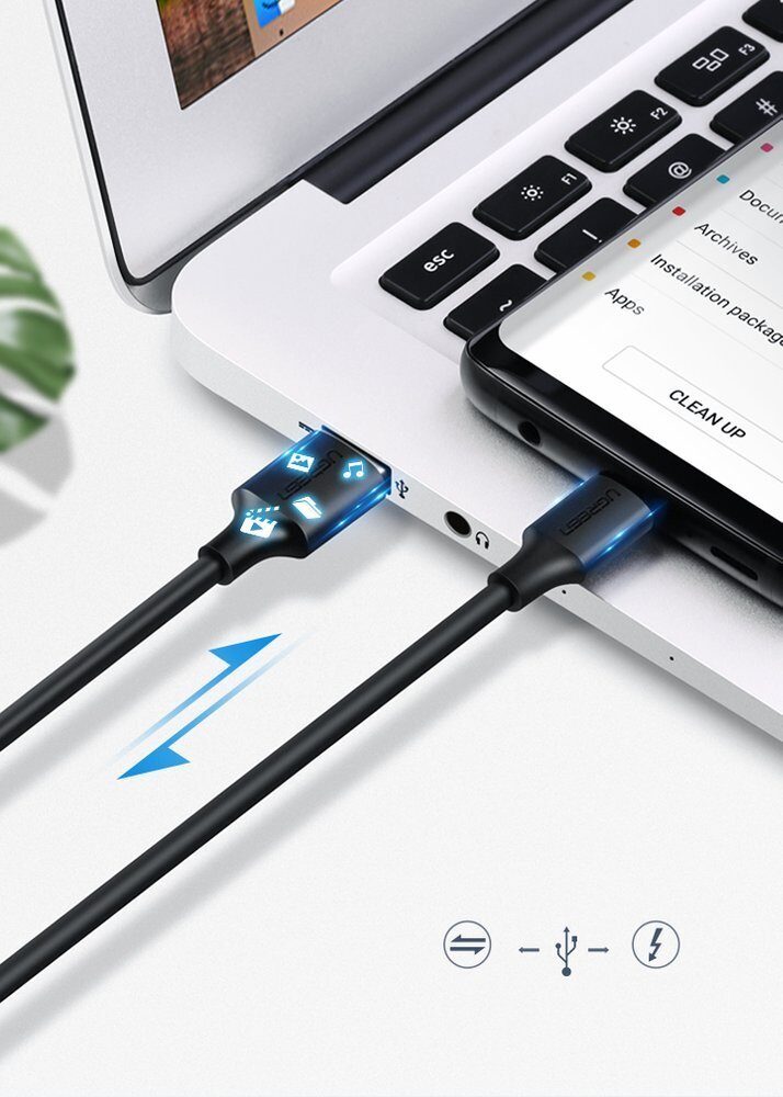 Ugreen US287 60116 USB-A / USB-C 2A cable 1m - black - imagine 5