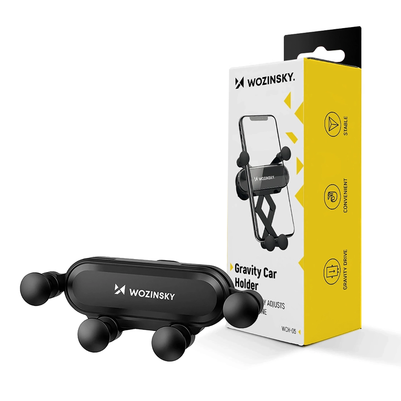 Wozinsky gravity car phone holder for air vent black (WCH-05) - imagine 9