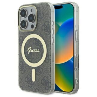 Guess GUHMP16LH4STW iPhone 16 Pro 6.3" brown/brown hardcase IML 4G MagSafe