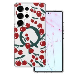Cherry Mag case for Samsung Galaxy S25 Ultra transparent