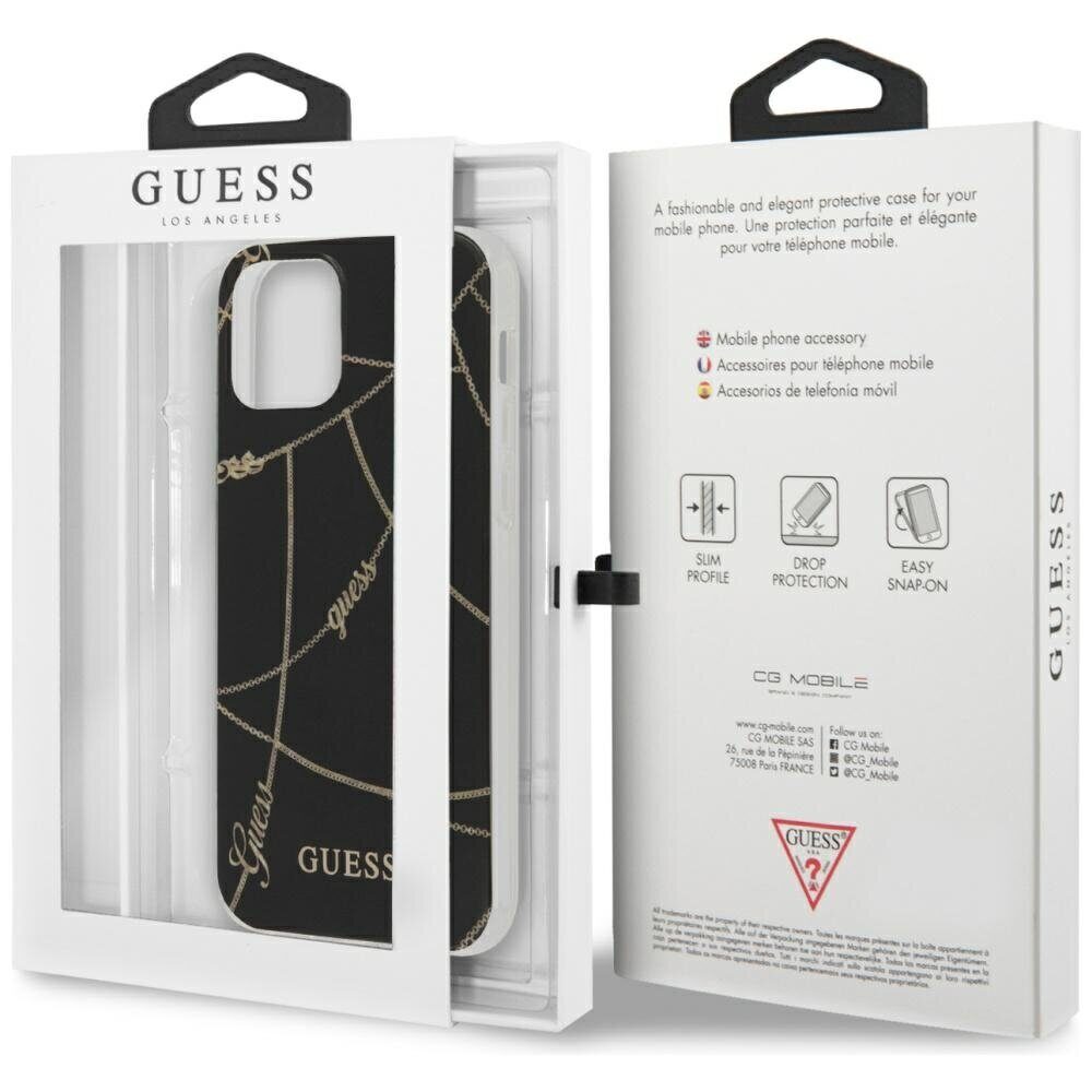 Guess GUHCP12SPCUCHBK iPhone 12 mini 5.4" black/black hardcase Gold Chain Collection - imagine 10