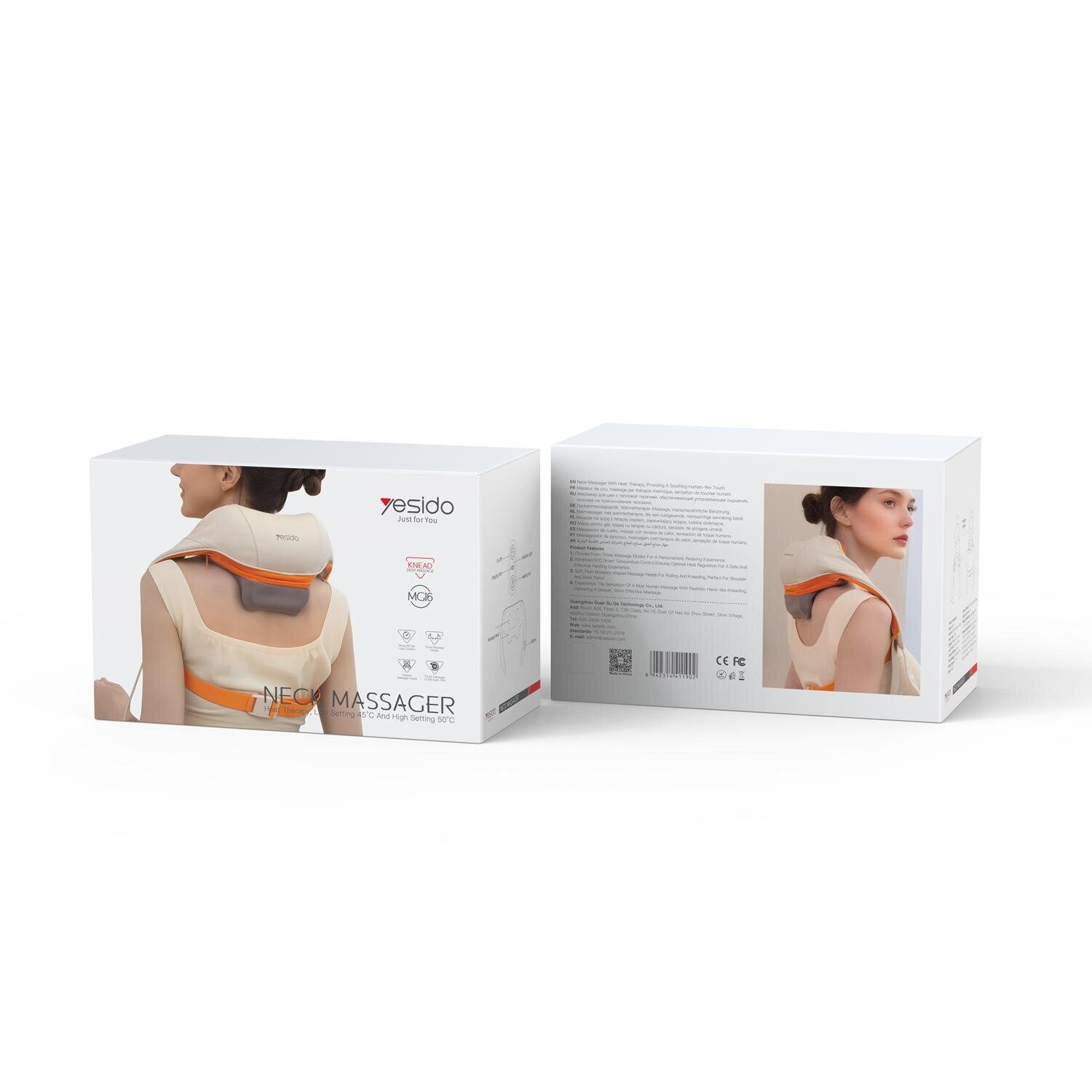 Yesido Functional Neck Massager MG16 beige 2000mAh 10-minute sessions - imagine 2