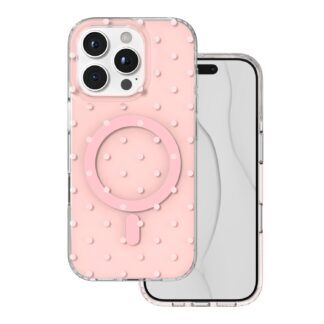 Bubble Dots Mag case for iPhone 16 Pro 6,3" pink