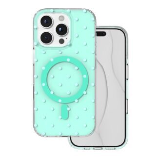 Bubble Dots Mag case for iPhone 16 Pro 6,3" green