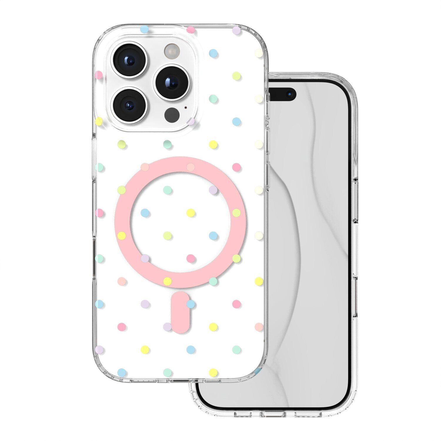 Bubble Dots Mag case for iPhone 16 Pro 6,3" white