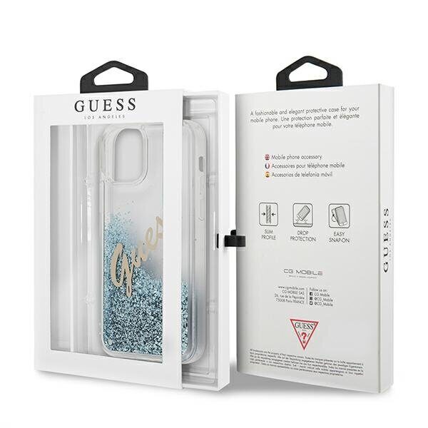 Guess GUHCP12SGLVSBL iPhone 12 mini 5.4" blue/blue hardcase Glitter Vintage Script - imagine 8