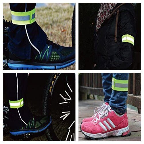 Reflective armband bicycle running Velcro 4cm yellow - imagine 2