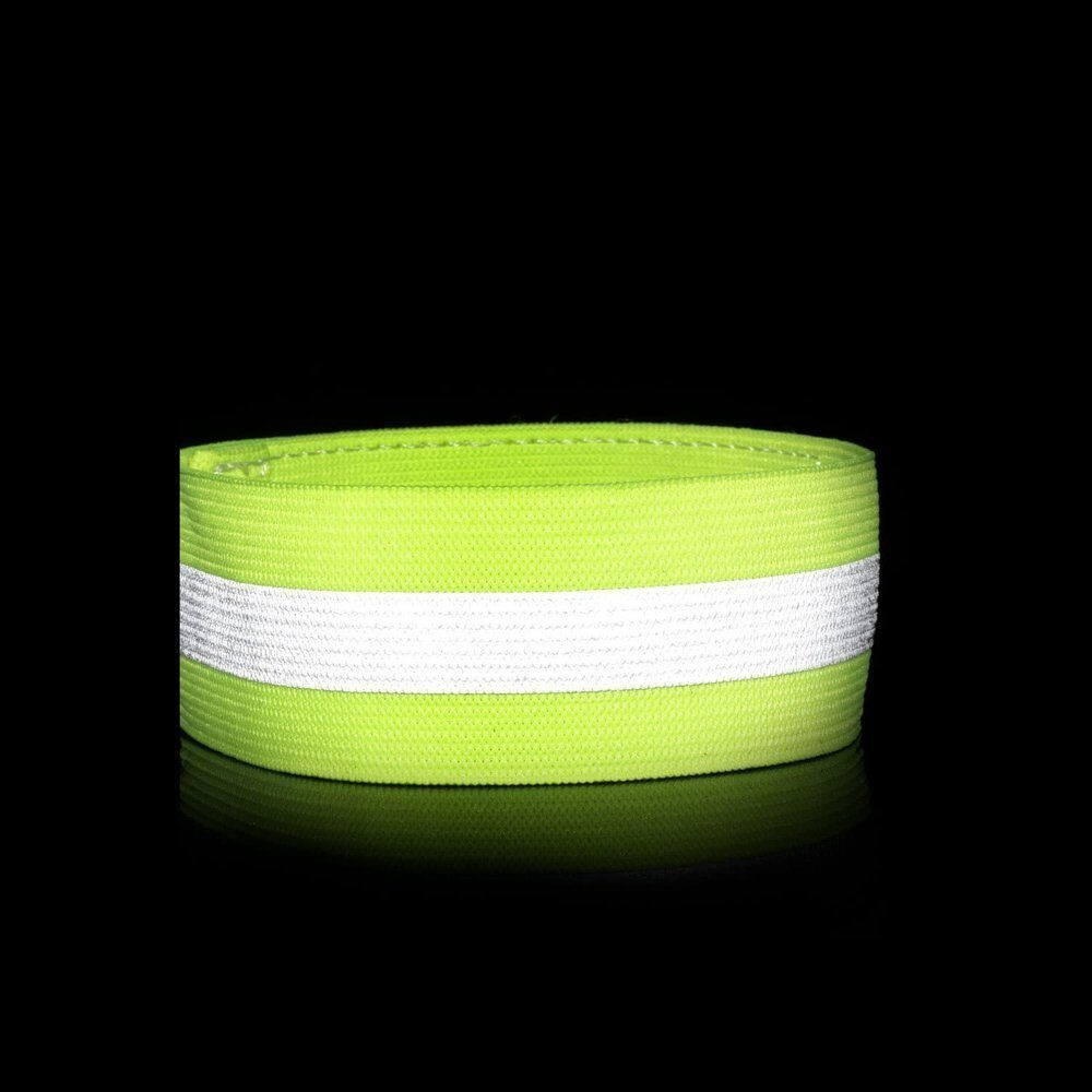 Reflective armband bicycle running Velcro 4cm yellow - imagine 3
