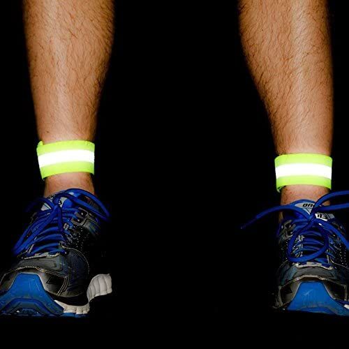Reflective armband bicycle running Velcro 4cm yellow - imagine 4