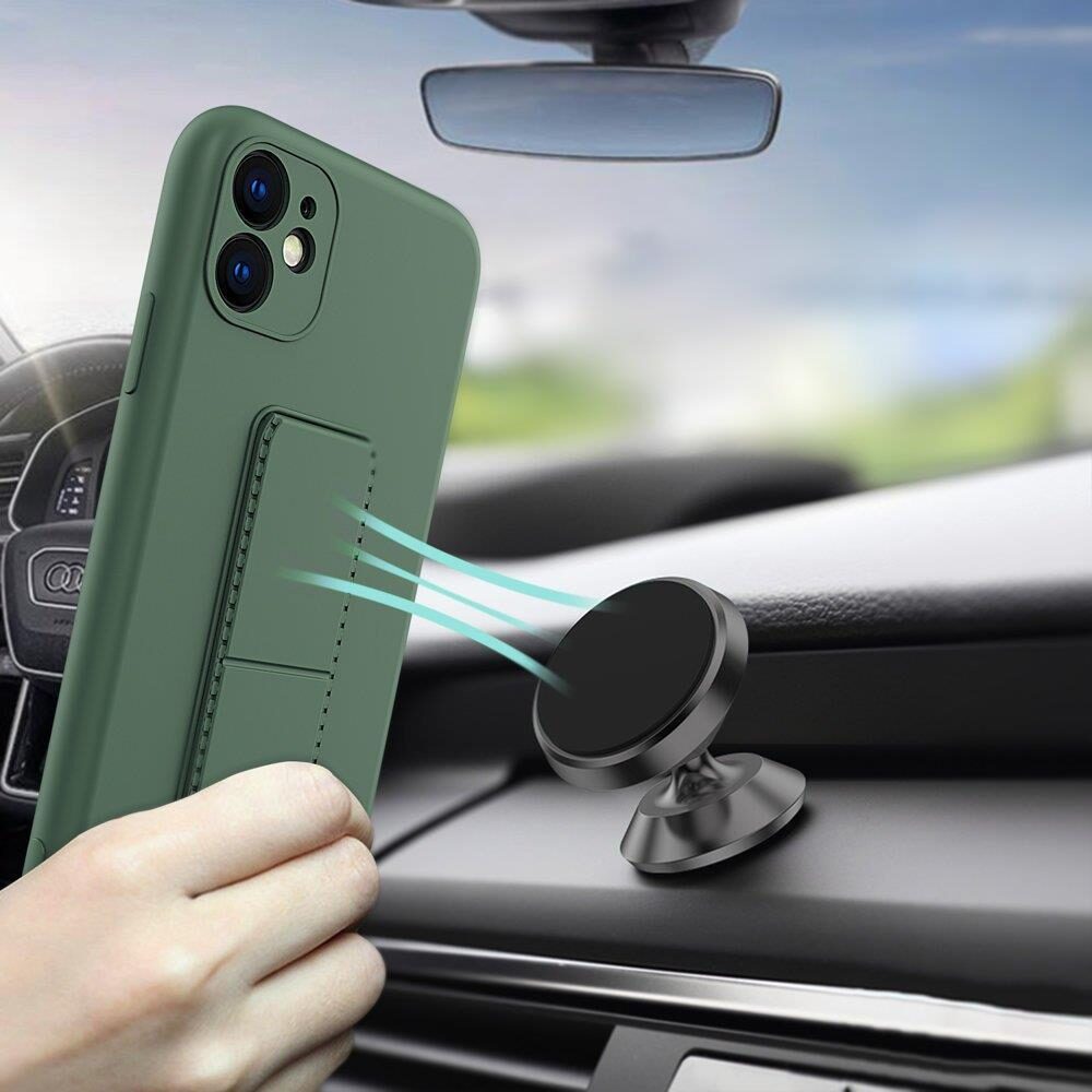 Wozinsky Kickstand Case silicone case with stand Samsung Galaxy S21+ 5G case gray - imagine 5