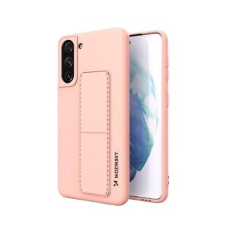 Wozinsky Kickstand Case silicone case with stand Samsung Galaxy S21+ 5G pink