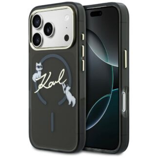 Karl Lagerfeld case for iPhone 17 Pro 6,3" IML Choupettes Karl Script Logo MagSafe black