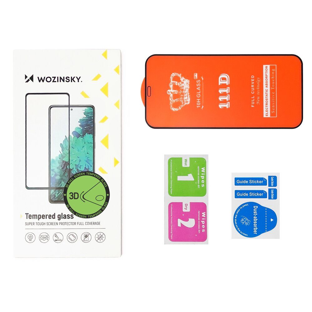 Wozinsky super durable Full Glue tempered glass full screen with frame Case Friendly Nokia G20 black - imagine 5