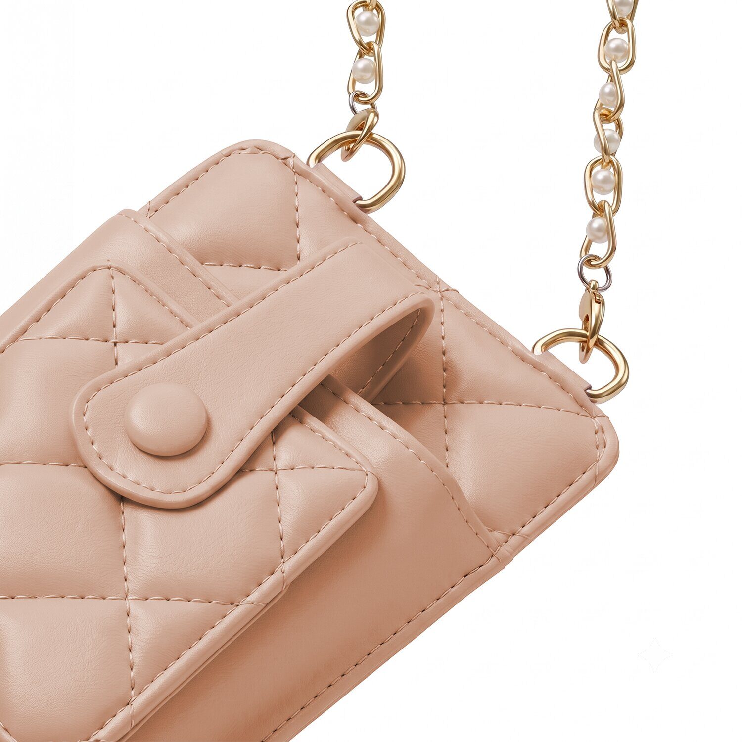 QUILTED PHONE BAG 19*10,5*2CM PINK - imagine 2
