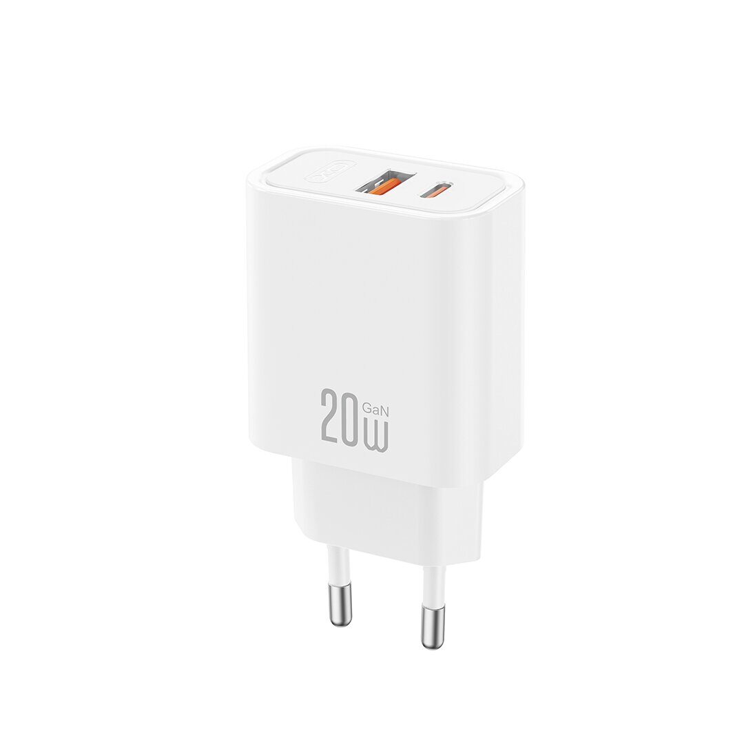 XO wall charger CE40 PD 20W 1x USB-C 1x USB white