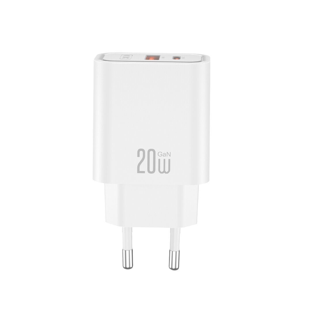 XO wall charger CE40 PD 20W 1x USB-C 1x USB white - imagine 2