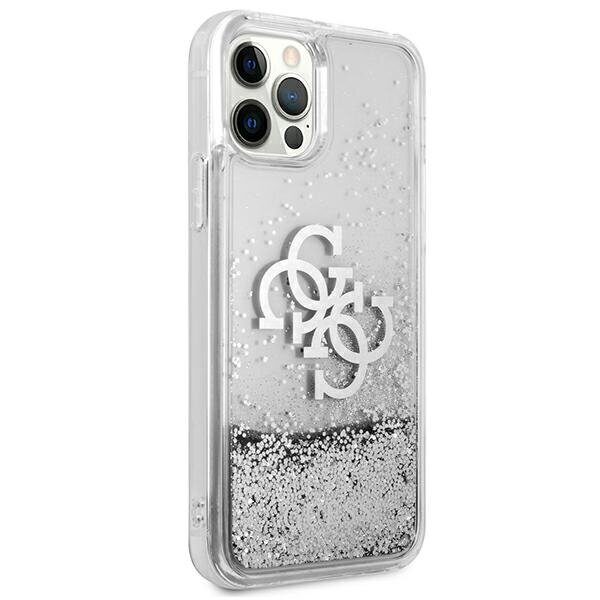 Guess GUHCP12LLG4GSI iPhone 12 Pro Max 6.7" silver/silver hardcase 4G Big Liquid Glitter - imagine 4
