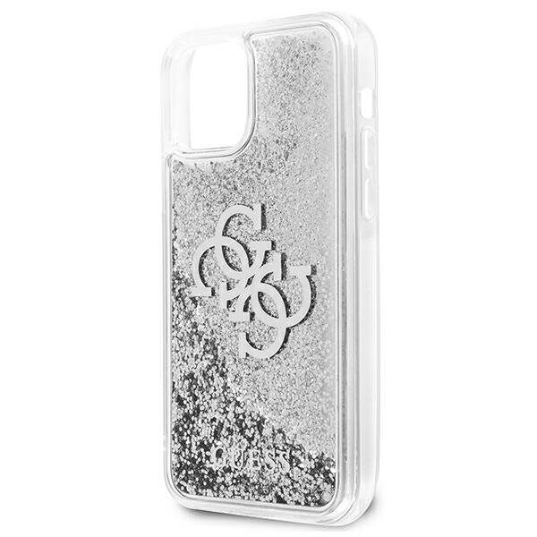 Guess GUHCP12LLG4GSI iPhone 12 Pro Max 6.7" silver/silver hardcase 4G Big Liquid Glitter - imagine 6