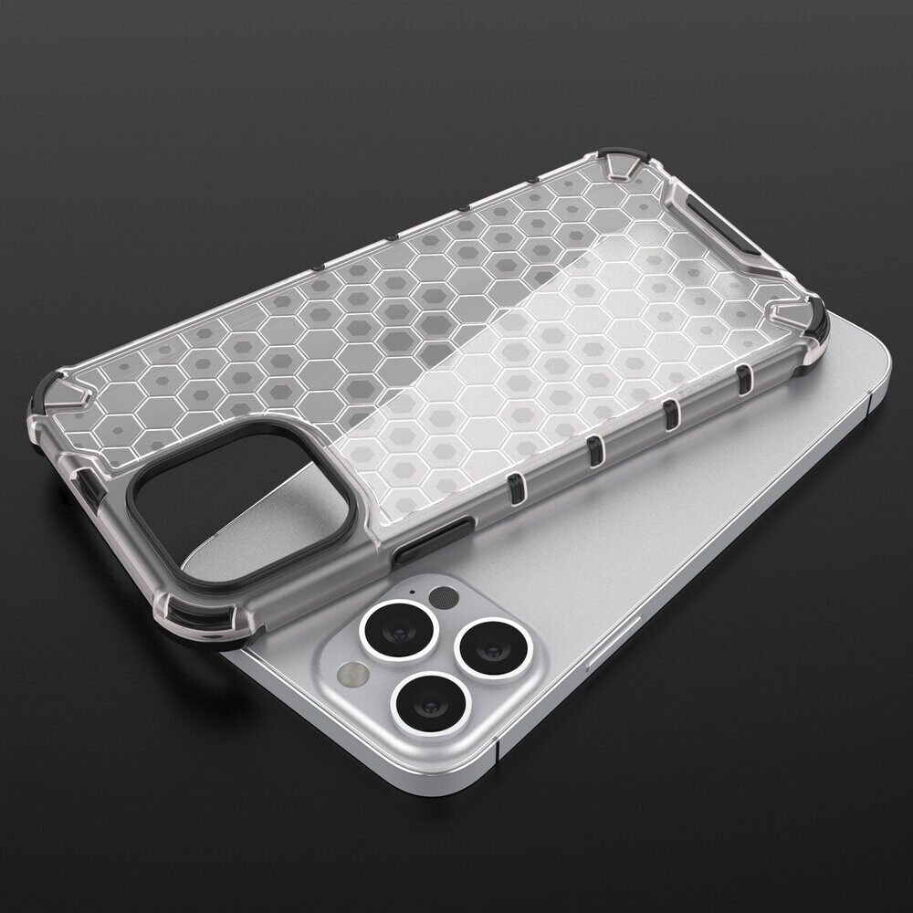Honeycomb Case armor cover with TPU Bumper for iPhone 13 Pro Max red - imagine 9