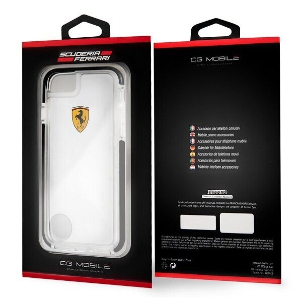Ferrari Hardcase FEGLHCP7BK iPhone 7/8 SE 2020 / SE 2022 Shockproof transparent black - imagine 6