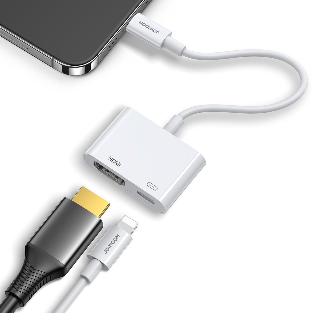 Joyroom S-H141 Lightning (male) - HDMI FullHD 1080p 60Hz (female) / Lightning (female) adapter - white - imagine 2
