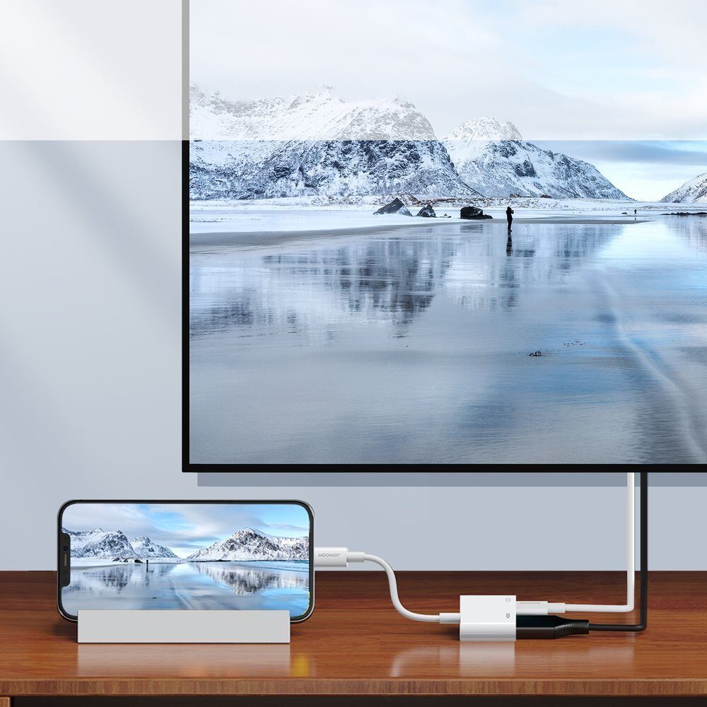 Joyroom S-H141 Lightning (male) - HDMI FullHD 1080p 60Hz (female) / Lightning (female) adapter - white - imagine 4