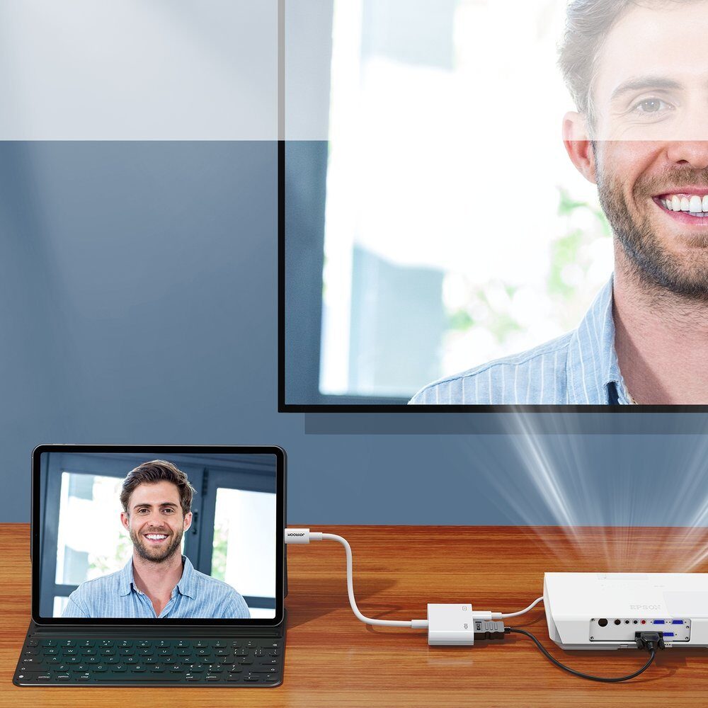 Joyroom S-H141 Lightning (male) - HDMI FullHD 1080p 60Hz (female) / Lightning (female) adapter - white - imagine 6