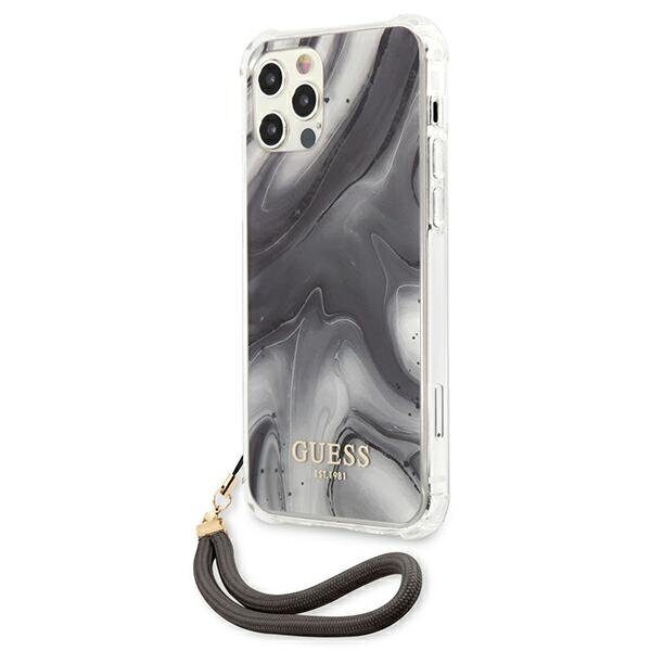 Guess GUHCP12LKSMAGR iPhone 12 Pro Max 6.7" grey/grey hardcase Marble Collection - imagine 2