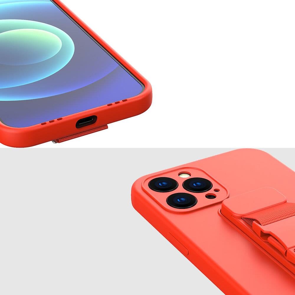 Rope case gel case with a chain lanyard bag lanyard iPhone XS Max red - imagine 5