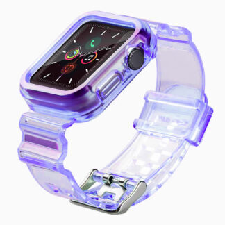 Silicone Band Strap Bracelet Case Strap Light Set for Apple Watch 42mm - Purple