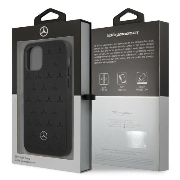 Mercedes Leather Stars Pattern Case for iPhone 12 Pro Max - Black - imagine 8