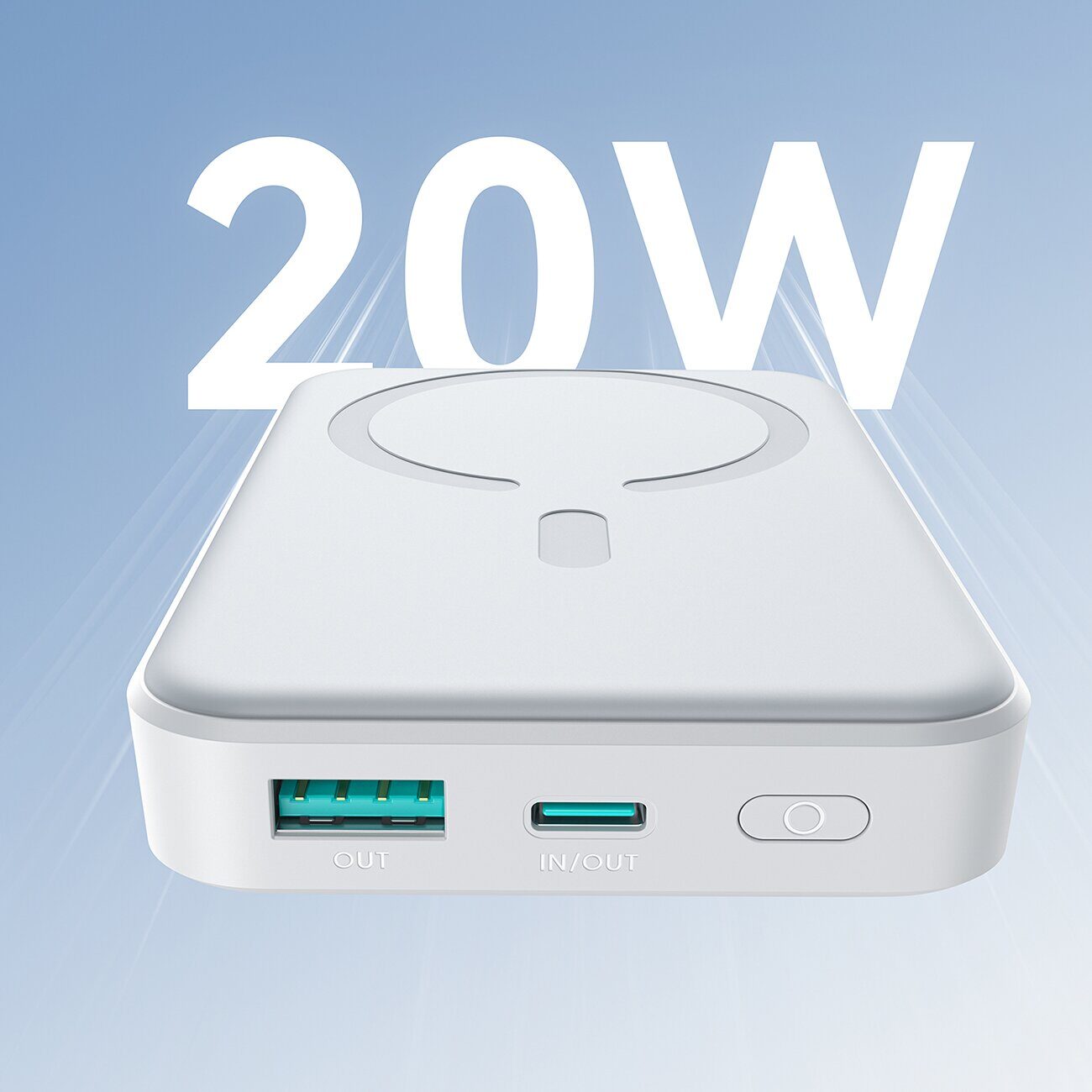 Joyroom JR-W020 Powerbank 20W 10000mAh MagSafe + USB-C - USB-C cable 0.25m - white - imagine 10