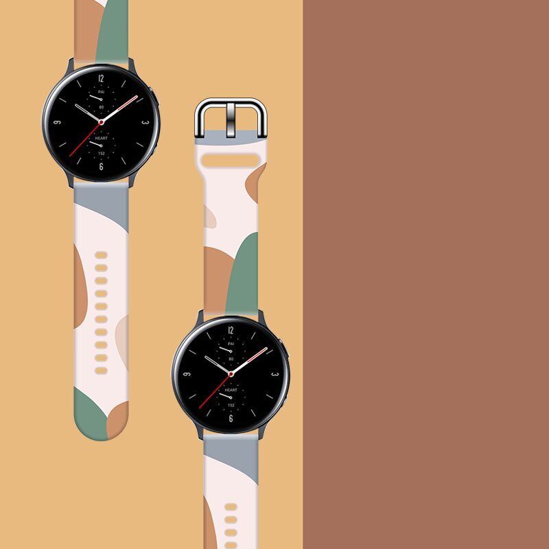 Strap Moro for Samsung Galaxy Watch 40 / 41 / 42 / 43 / 44 mm silicone bracelet watch band - pattern 11 - imagine 3