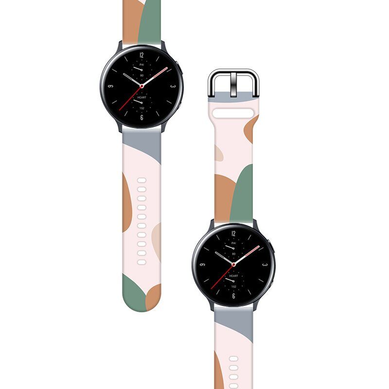 Strap Moro for Samsung Galaxy Watch 40 / 41 / 42 / 43 / 44 mm silicone bracelet watch band - pattern 11 - imagine 2