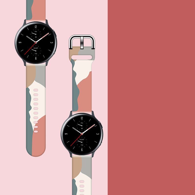Strap Moro for Samsung Galaxy Watch 40 / 41 / 42 / 43 / 44 mm silicone bracelet watch band - pattern 15 - imagine 3