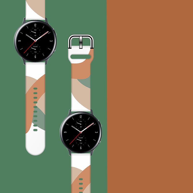Strap Moro for Samsung Galaxy Watch 45 / 46 / 47 mm silicone bracelet watch band - pattern 3 - imagine 3