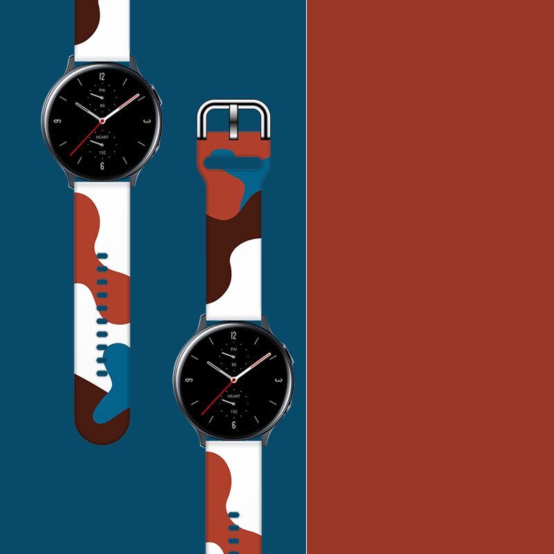 Strap Moro for Samsung Galaxy Watch 45 / 46 / 47 mm silicone bracelet watch band - pattern 8 - imagine 3