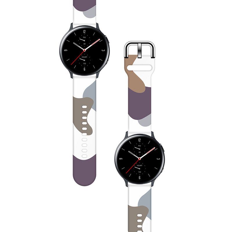 Strap Moro for Samsung Galaxy Watch 45 / 46 / 47 mm silicone bracelet watch band - pattern 9 - imagine 2