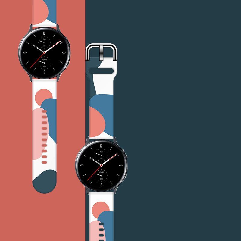 Strap Moro for Samsung Galaxy Watch 45 / 46 / 47 mm silicone bracelet watch band - pattern 10 - imagine 3