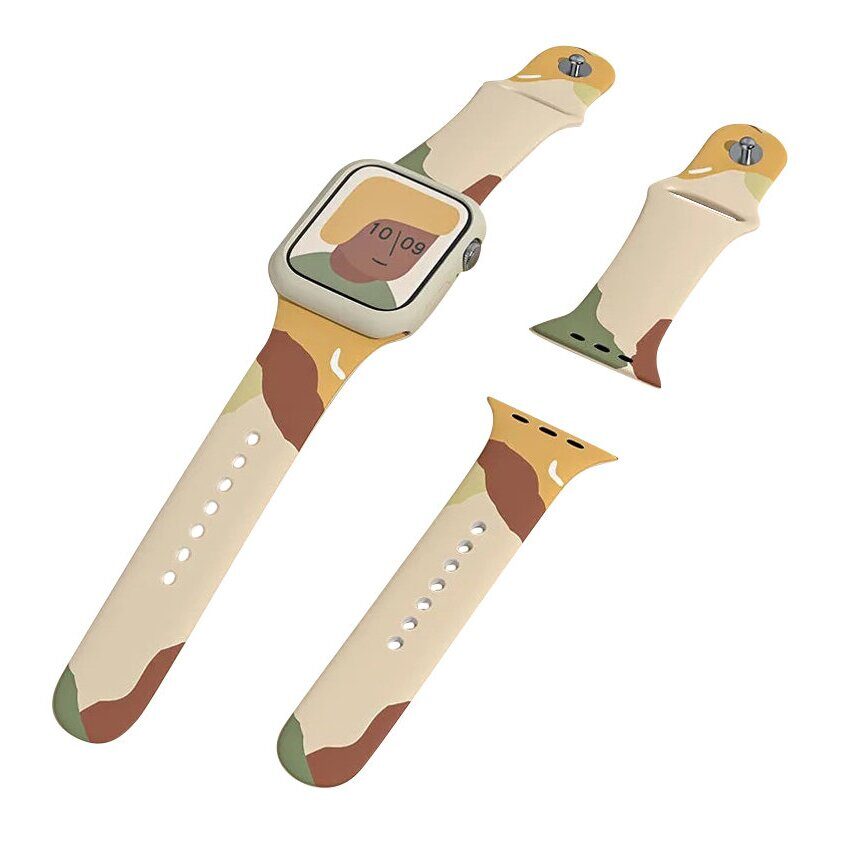 Silicone Strap Moro Watch Bracelet Band for Apple Watch 42 / 44 / 45 / 49 mm - Pattern 1 - imagine 2