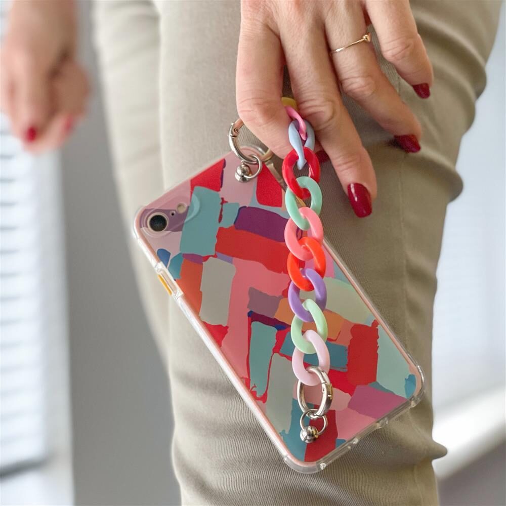Color Chain Case gel flexible elastic case cover with a chain pendant for Samsung Galaxy S21+ 5G (S21 Plus 5G) multicolour (3) - imagine 3