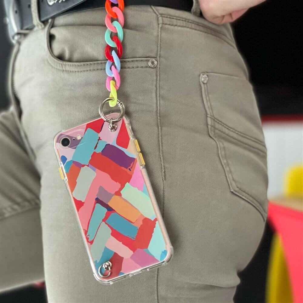 Color Chain Case gel flexible elastic case cover with a chain pendant for Samsung Galaxy S21+ 5G (S21 Plus 5G) multicolour (3) - imagine 5
