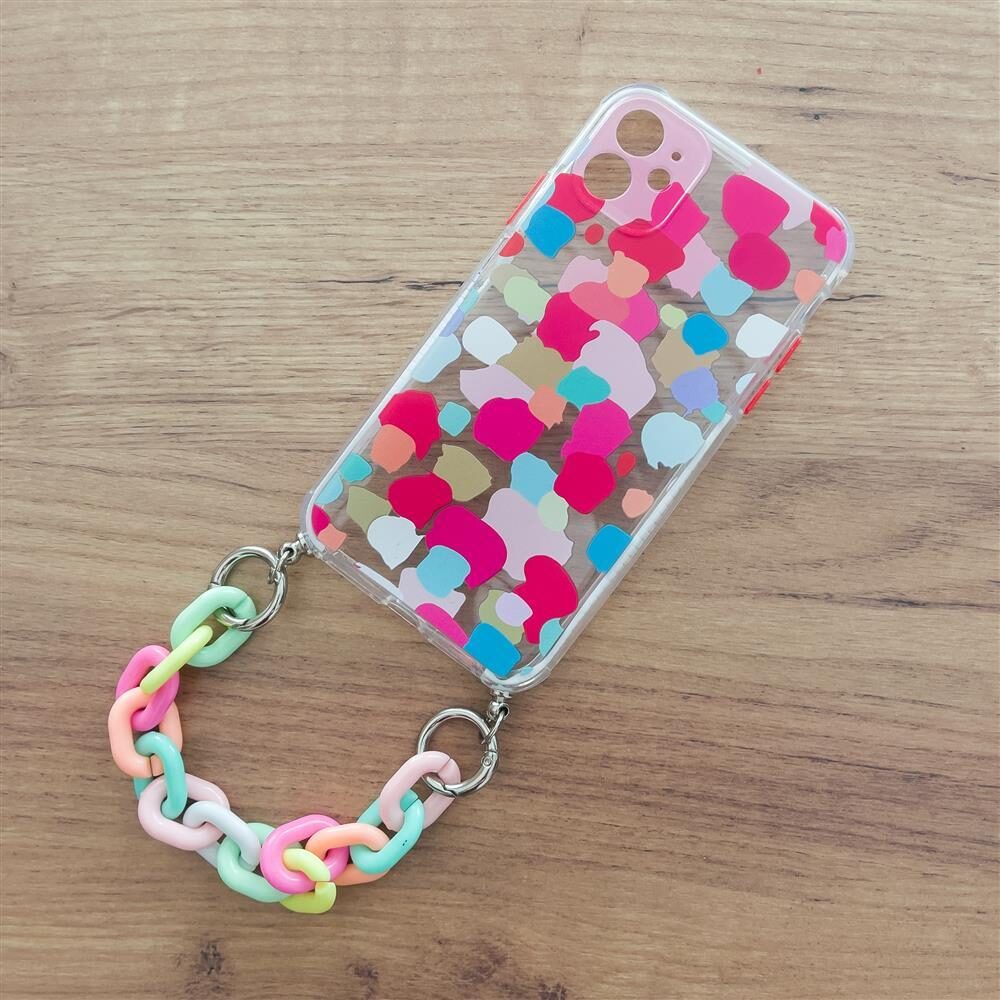 Color Chain Case gel flexible elastic case cover with a chain pendant for Samsung Galaxy S21+ 5G (S21 Plus 5G) multicolour (3) - imagine 6
