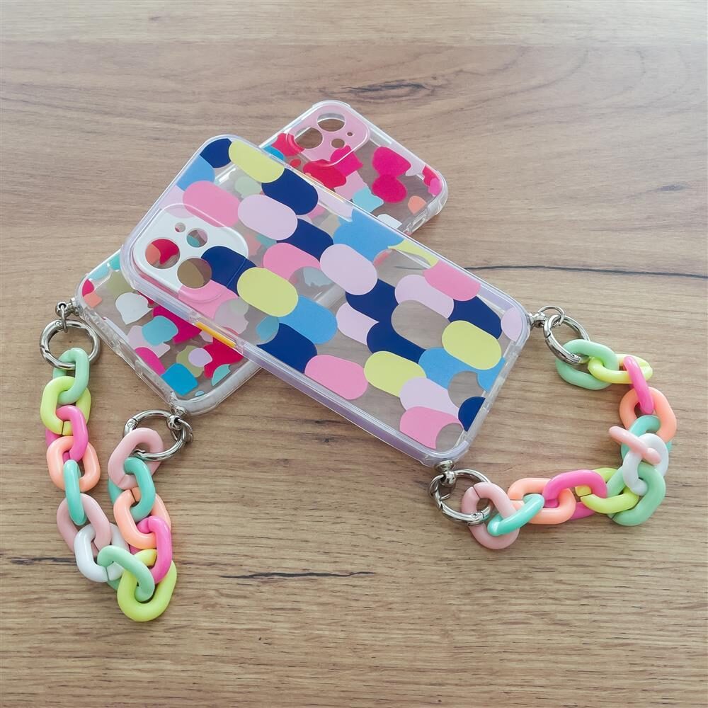 Color Chain Case gel flexible elastic case cover with a chain pendant for Samsung Galaxy S21+ 5G (S21 Plus 5G) multicolour (4) - imagine 8