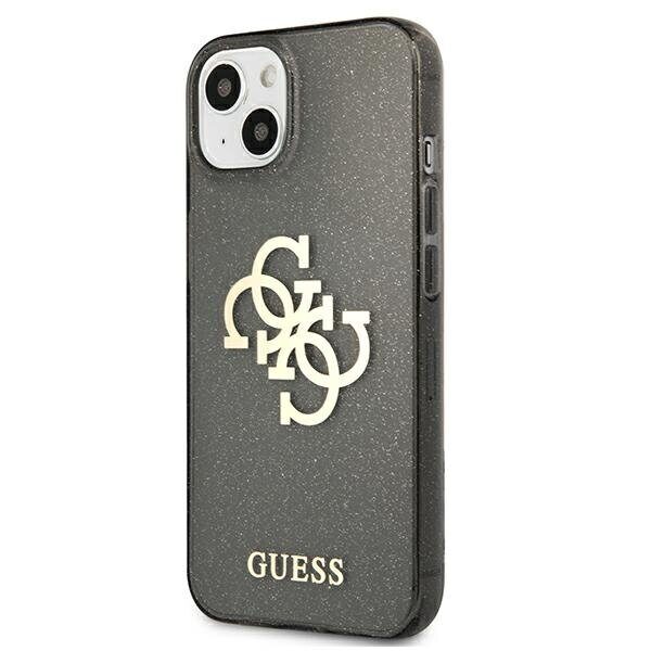 Guess GUHCP13SPCUGL4GBK iPhone 13 mini 5.4" black/black hard case Glitter 4G Big Logo - imagine 2
